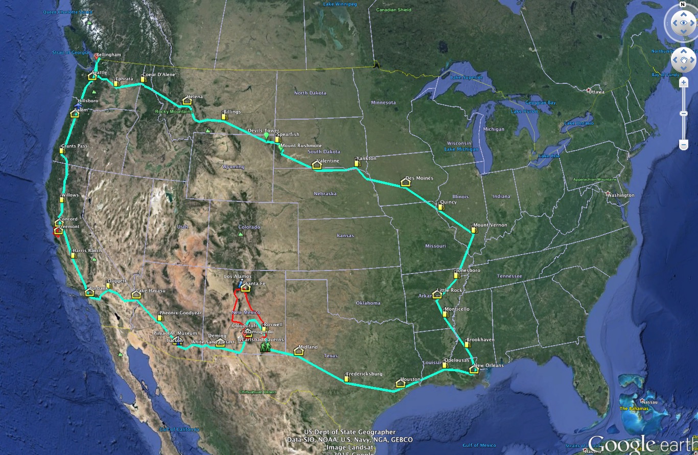 Map of the trip